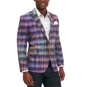 Robert Graham Vibrant Plaid Sunderbans Woven Sport Coat Blazer
